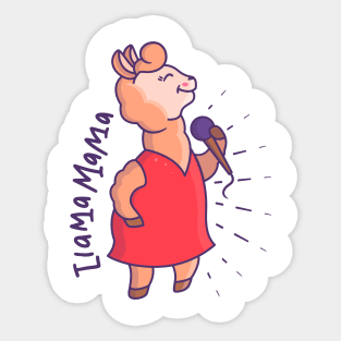 Cute Llama Mama Singing Sticker